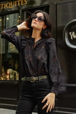 Blouses & Chemisiers|LA PETITE ÉTOILE Blouse Arsine Noir