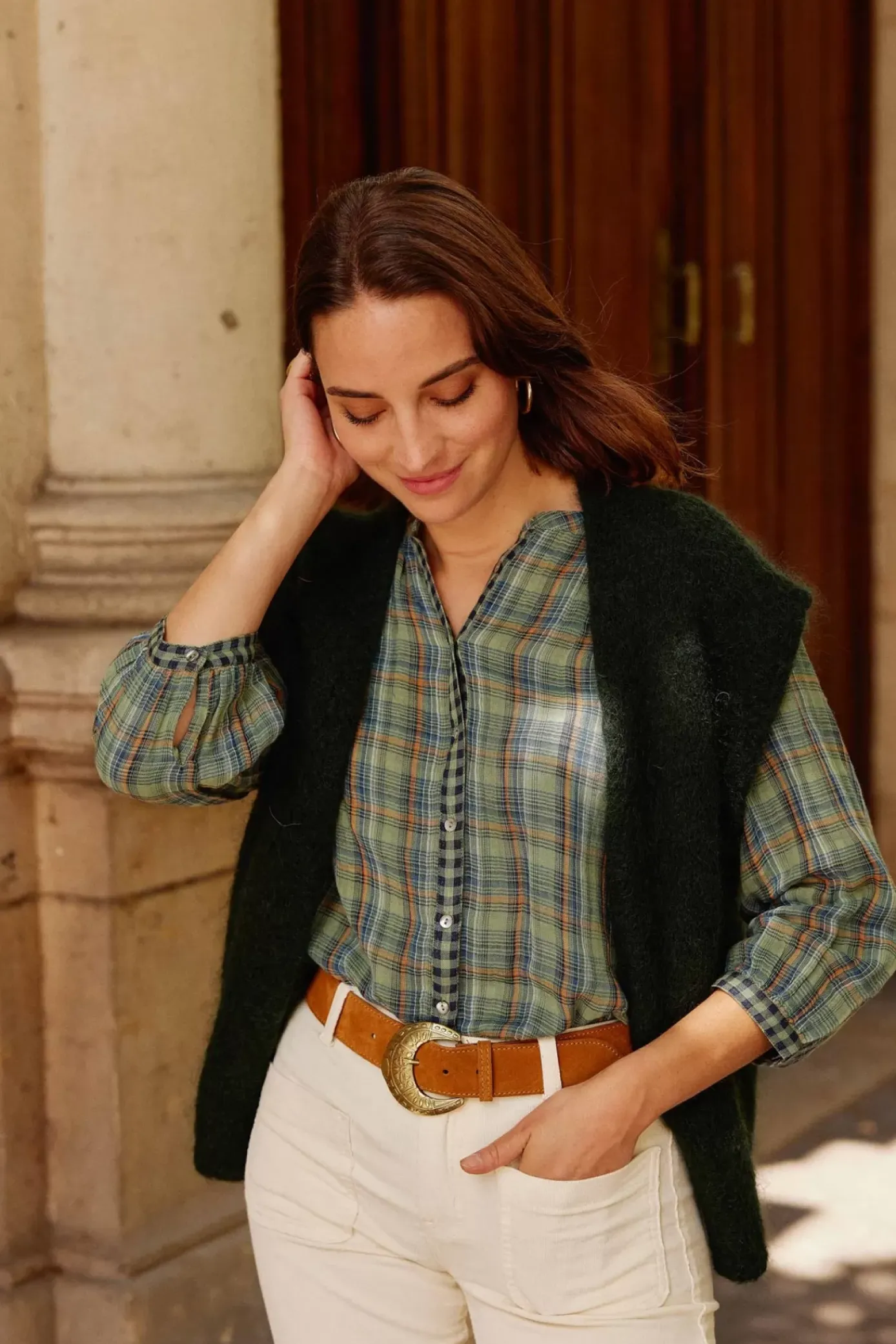 Blouses & Chemisiers|LA PETITE ÉTOILE Blouse Azura Carreaux