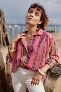 Blouses & Chemisiers|LA PETITE ÉTOILE Blouse Belane Rose Raye
