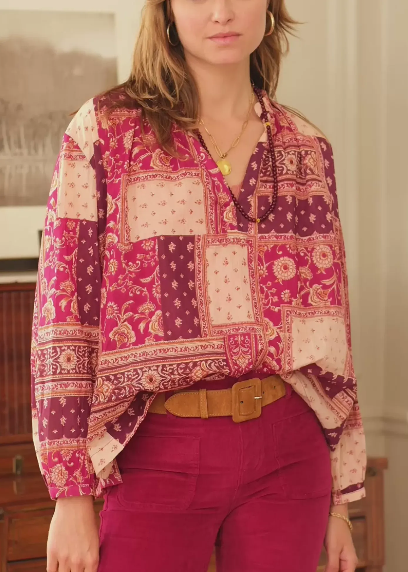 Blouses & Chemisiers|LA PETITE ÉTOILE Blouse Kiana Patchwork