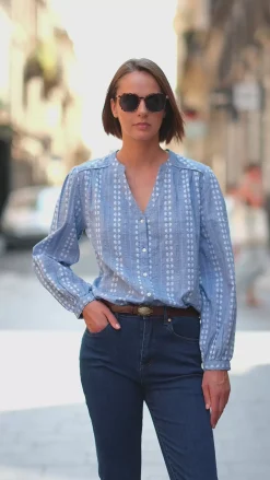 Blouses & Chemisiers|LA PETITE ÉTOILE Blouse Kiera Bleu