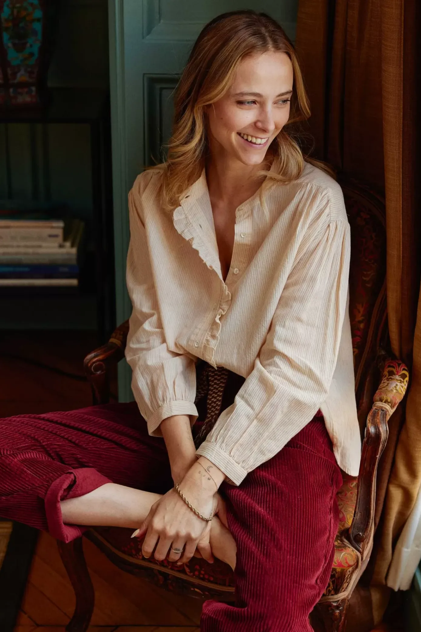 Blouses & Chemisiers|LA PETITE ÉTOILE Blouse Lonia Poudre Raye