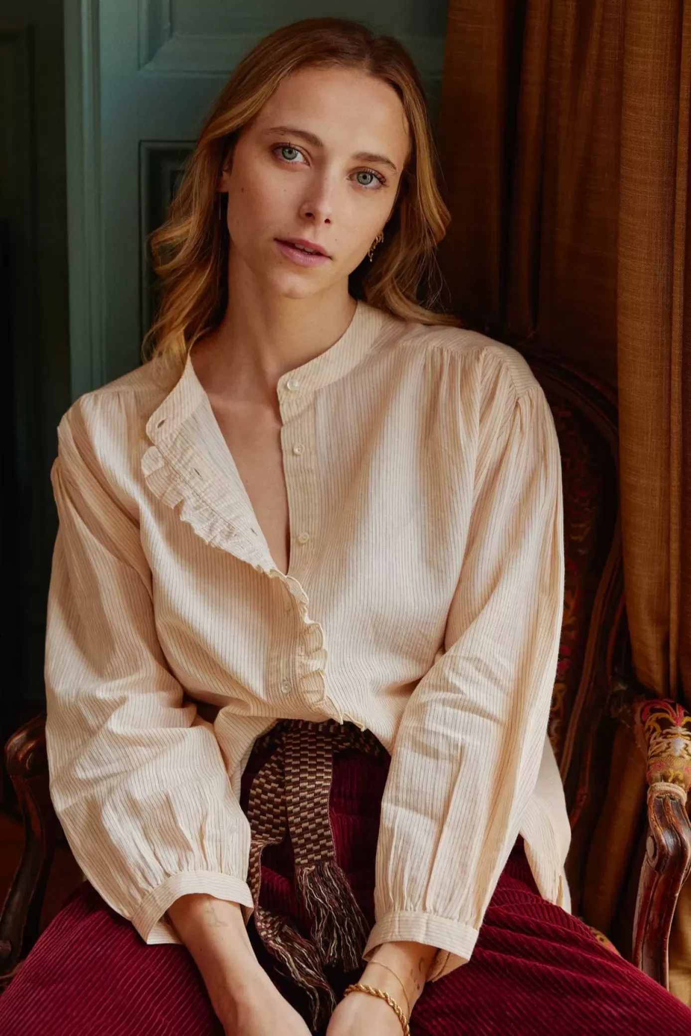 Blouses & Chemisiers|LA PETITE ÉTOILE Blouse Lonia Poudre Raye
