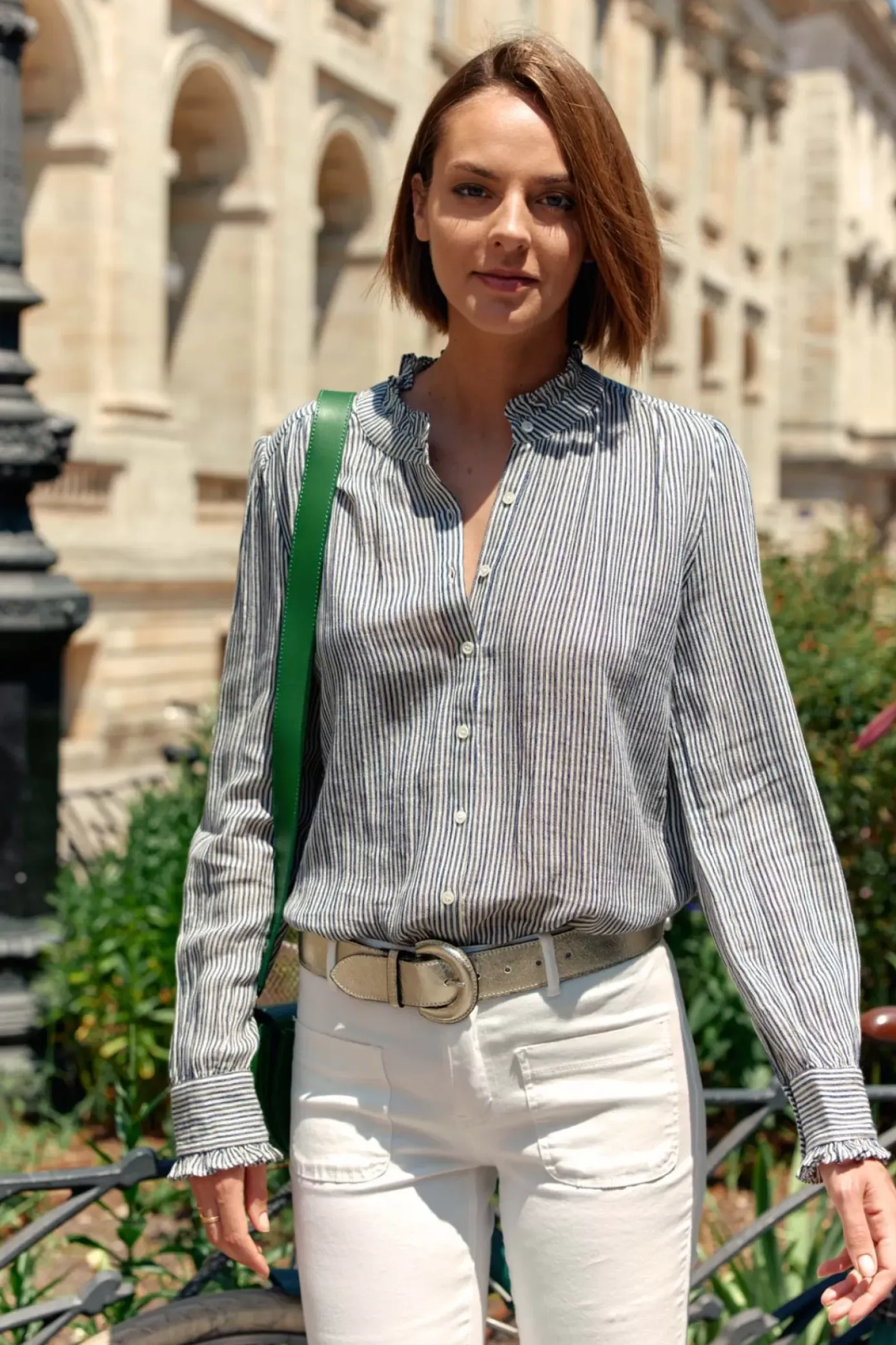Blouses & Chemisiers|LA PETITE ÉTOILE Blouse Marlowe Raye Bleu