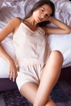 Les Pyjamas|LA PETITE ÉTOILE Caraco Et Shorty Set Botsy Champagne