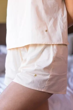 Les Pyjamas|LA PETITE ÉTOILE Caraco Et Shorty Set Botsy Champagne