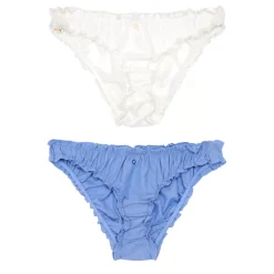 Les Pyjamas|LA PETITE ÉTOILE Culotte Set Enea Ecru/Chambray