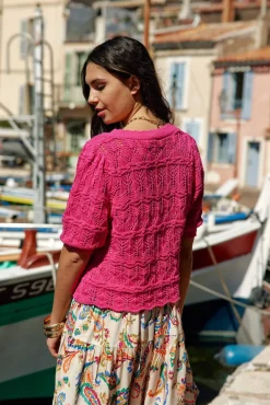 Mailles|LA PETITE ÉTOILE Gilet Rowena Fuchsia