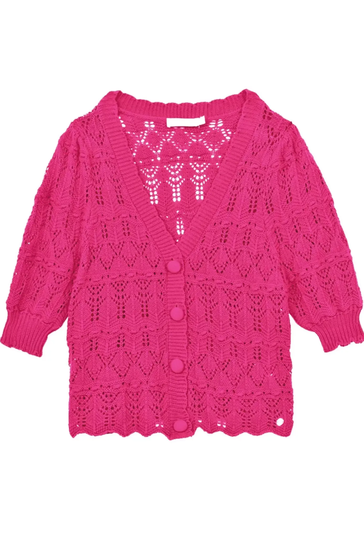 Mailles|LA PETITE ÉTOILE Gilet Rowena Fuchsia