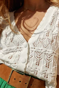 Mailles|LA PETITE ÉTOILE Gilet Rowena Blanc