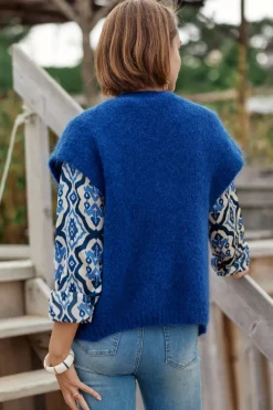 Mailles|LA PETITE ÉTOILE Gilet Sade Bleu
