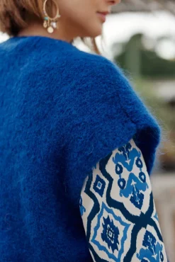 Mailles|LA PETITE ÉTOILE Gilet Sade Bleu