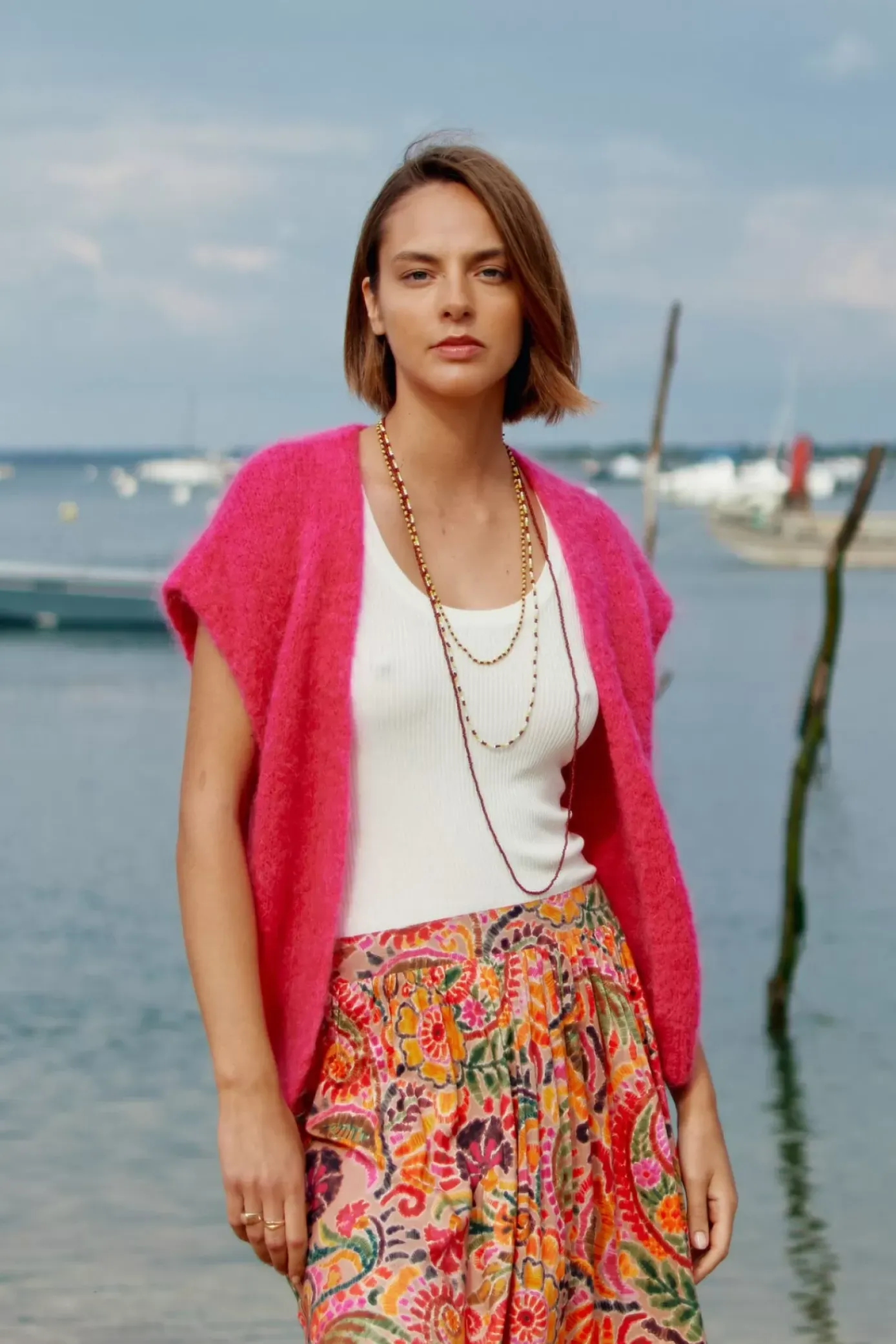 Mailles|LA PETITE ÉTOILE Gilet Sade Rose