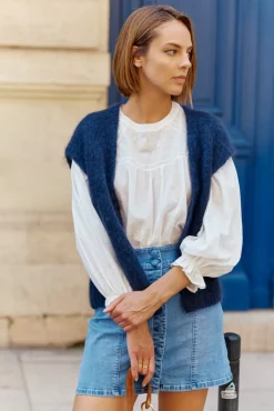 Mailles|LA PETITE ÉTOILE Gilet Sade Marine