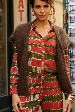 Mailles|LA PETITE ÉTOILE Gilet Sade Marron