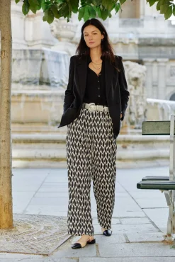 Pantalons & Jeans|LA PETITE ÉTOILE Pantalon Fernano Ecru/Noir