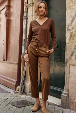 Pantalons & Jeans|LA PETITE ÉTOILE Pantalon Karama Tabac