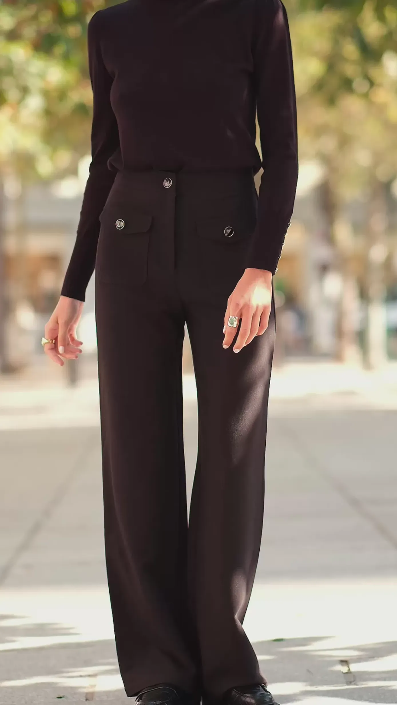 Pantalons & Jeans|LA PETITE ÉTOILE Pantalon Oxine Noir