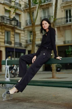 Pantalons & Jeans|LA PETITE ÉTOILE Pantalon Riel Noir