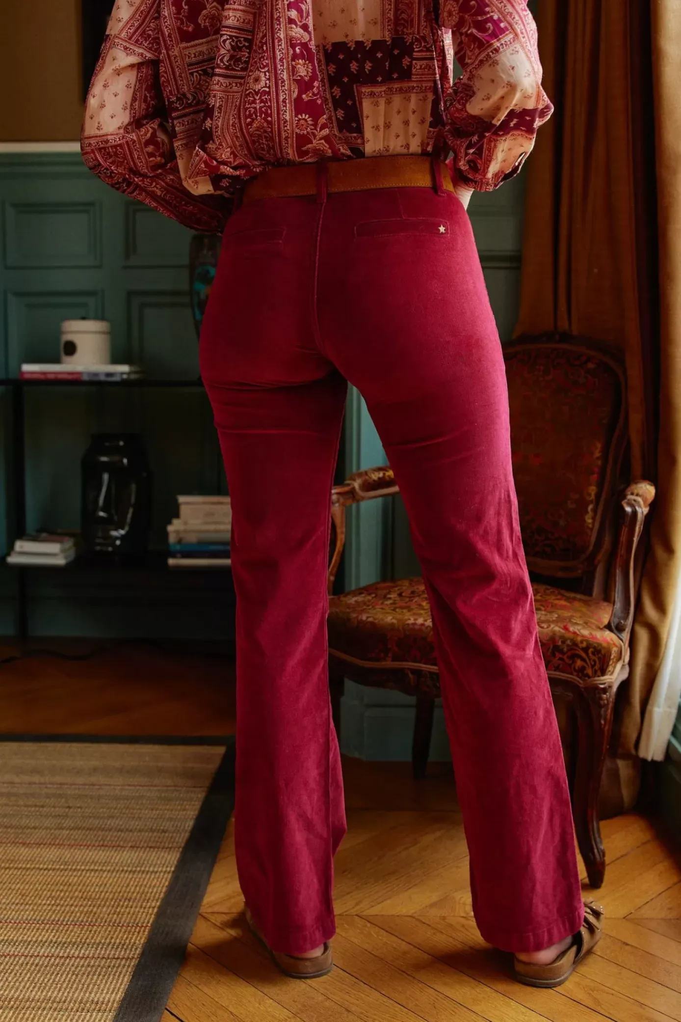 Pantalons & Jeans|LA PETITE ÉTOILE Pantalon Sonny Velours Framboise