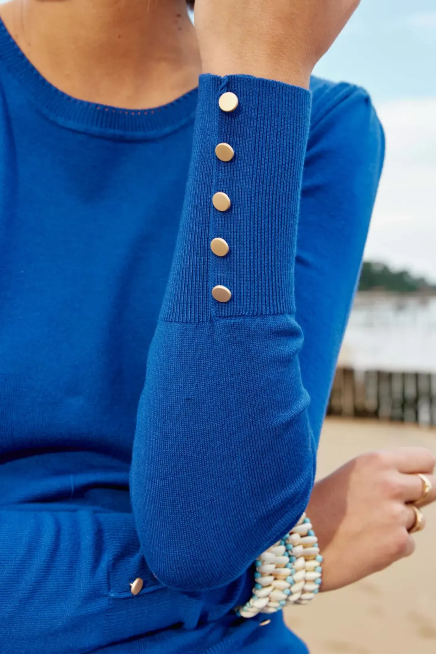 Mailles|LA PETITE ÉTOILE Pull Beatrice Bleu Azur
