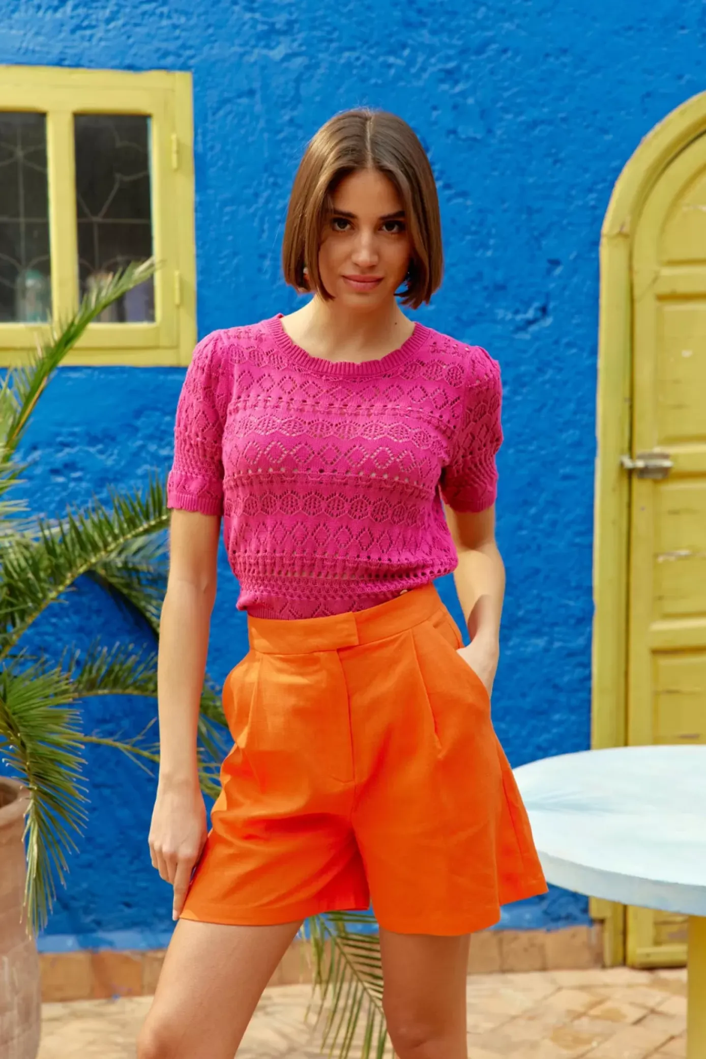 Mailles|LA PETITE ÉTOILE Pull Indiana Fuchsia