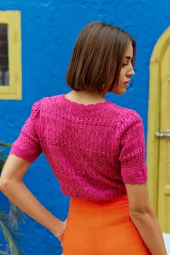 Mailles|LA PETITE ÉTOILE Pull Indiana Fuchsia