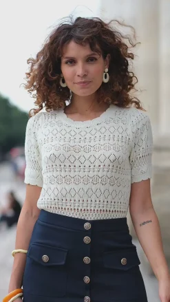 Mailles|LA PETITE ÉTOILE Pull Indiana Ecru