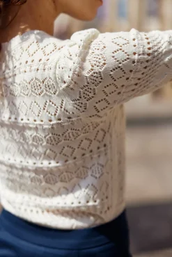 Mailles|LA PETITE ÉTOILE Pull Indiana Ecru