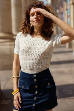 Mailles|LA PETITE ÉTOILE Pull Indiana Ecru