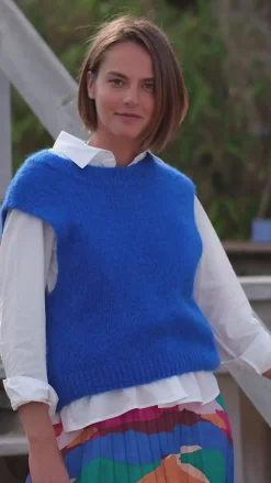 Mailles|LA PETITE ÉTOILE Pull Makena Bleu
