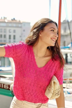 Mailles|LA PETITE ÉTOILE Pull Roberta Fuchsia