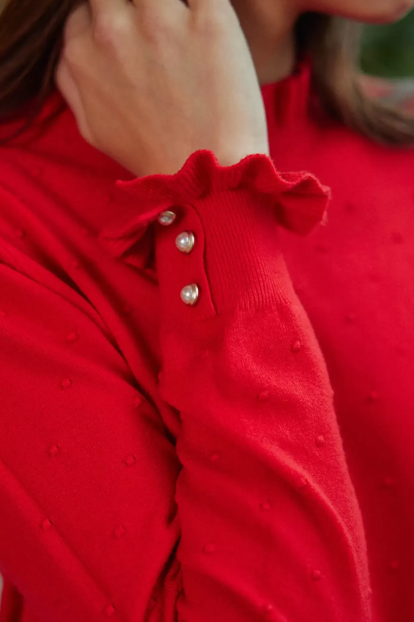 Mailles|LA PETITE ÉTOILE Pull Solferinos Rouge