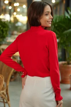 Mailles|LA PETITE ÉTOILE Pull Solferinos Rouge