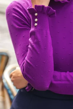 Mailles|LA PETITE ÉTOILE Pull Solferinos Violet