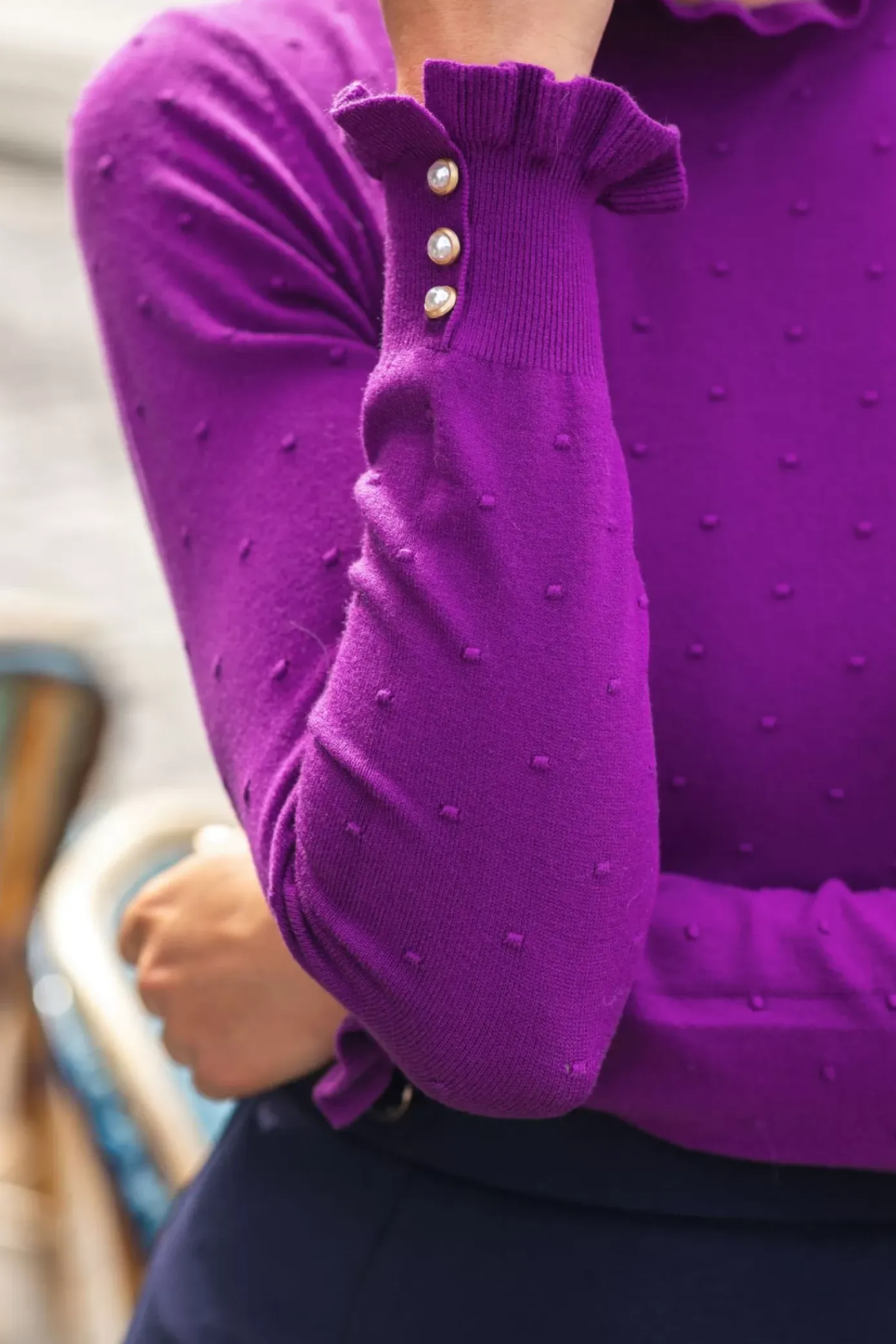 Mailles|LA PETITE ÉTOILE Pull Solferinos Violet
