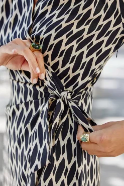 Robes & Combinaisons|LA PETITE ÉTOILE Robe Fulvia Ecru/Noir