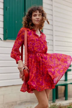 Robes & Combinaisons|LA PETITE ÉTOILE Robe Gino Rose/Orange
