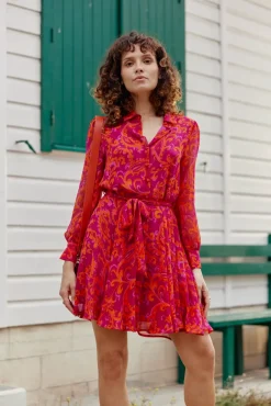 Robes & Combinaisons|LA PETITE ÉTOILE Robe Gino Rose/Orange