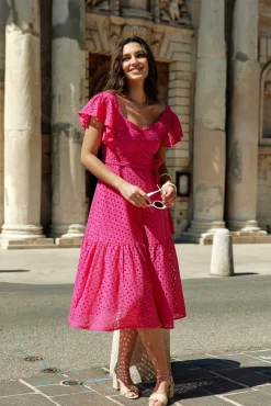 Robes & Combinaisons|LA PETITE ÉTOILE Robe Marinia Fuchsia