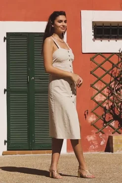 Robes & Combinaisons|LA PETITE ÉTOILE Robe Midi Skylar Beige