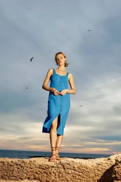 Robes & Combinaisons|LA PETITE ÉTOILE Robe Midi Skylar Bleu