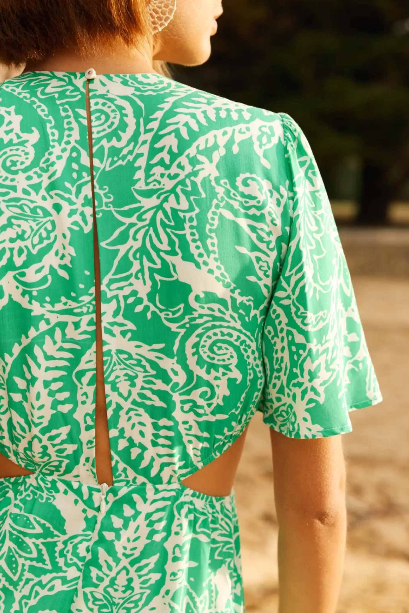 Robes & Combinaisons|LA PETITE ÉTOILE Robe Nemaa Vert/Ecru