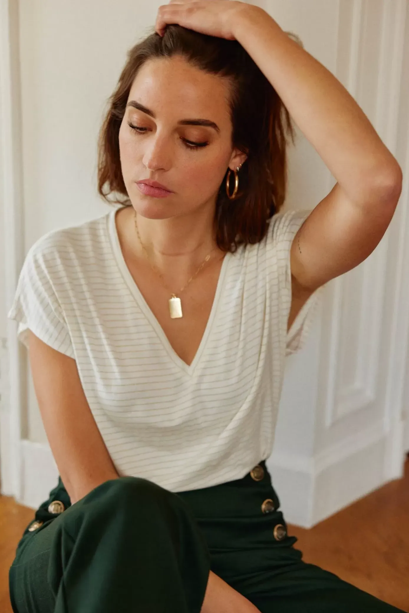 Tops|LA PETITE ÉTOILE T-Shirt Bosco Raye Lurex