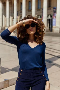 Tops|LA PETITE ÉTOILE T-Shirt Calliopy Marine