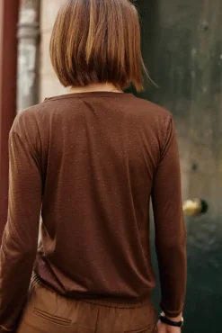 Tops|LA PETITE ÉTOILE T-Shirt Calliopy Choco