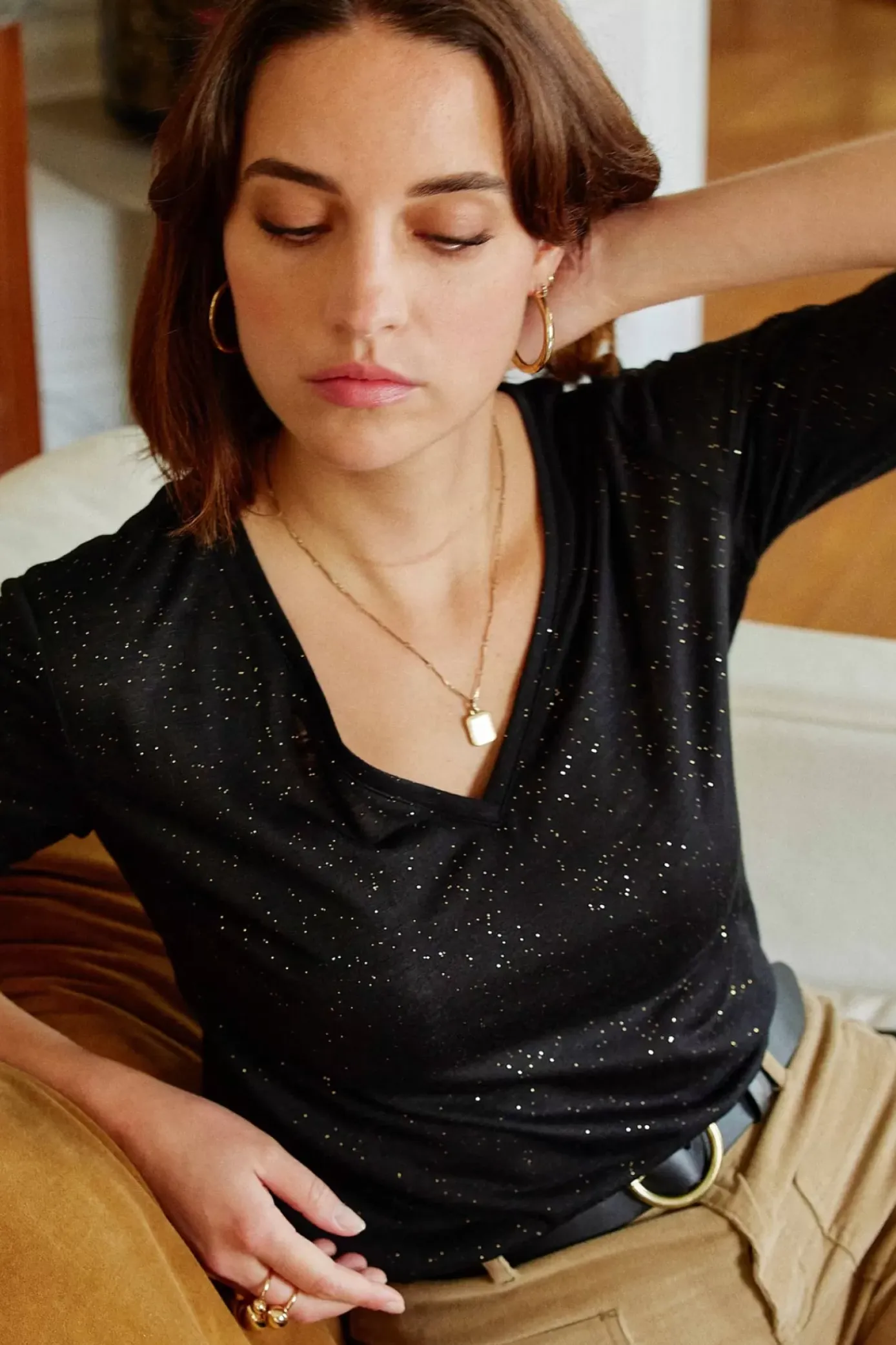 Tops|LA PETITE ÉTOILE T-Shirt Calliopy Noir