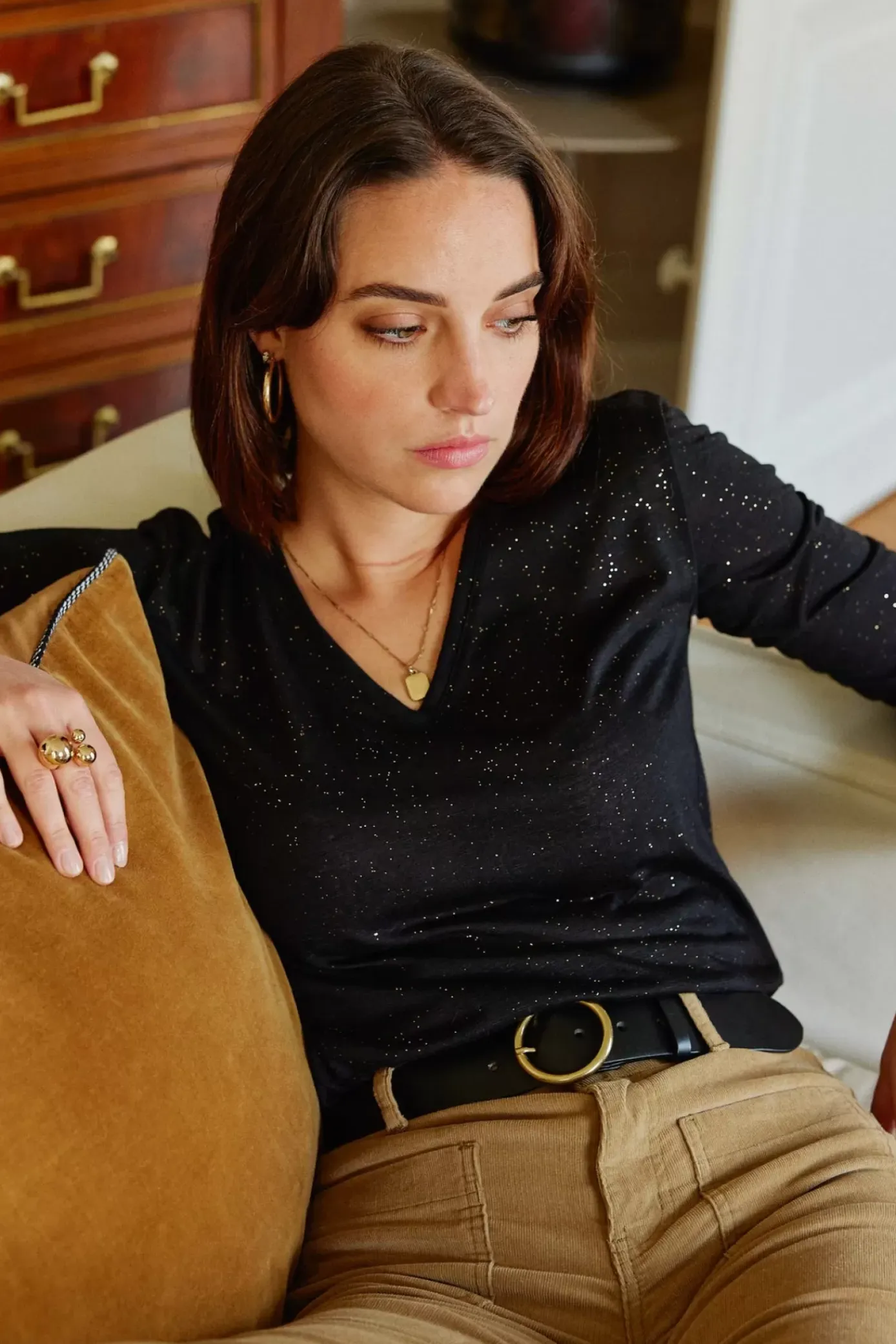 Tops|LA PETITE ÉTOILE T-Shirt Calliopy Noir