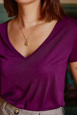 Tops|LA PETITE ÉTOILE T-Shirt Elvie Violine