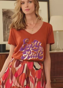 Tops|LA PETITE ÉTOILE T-Shirt Enjoy Caramel